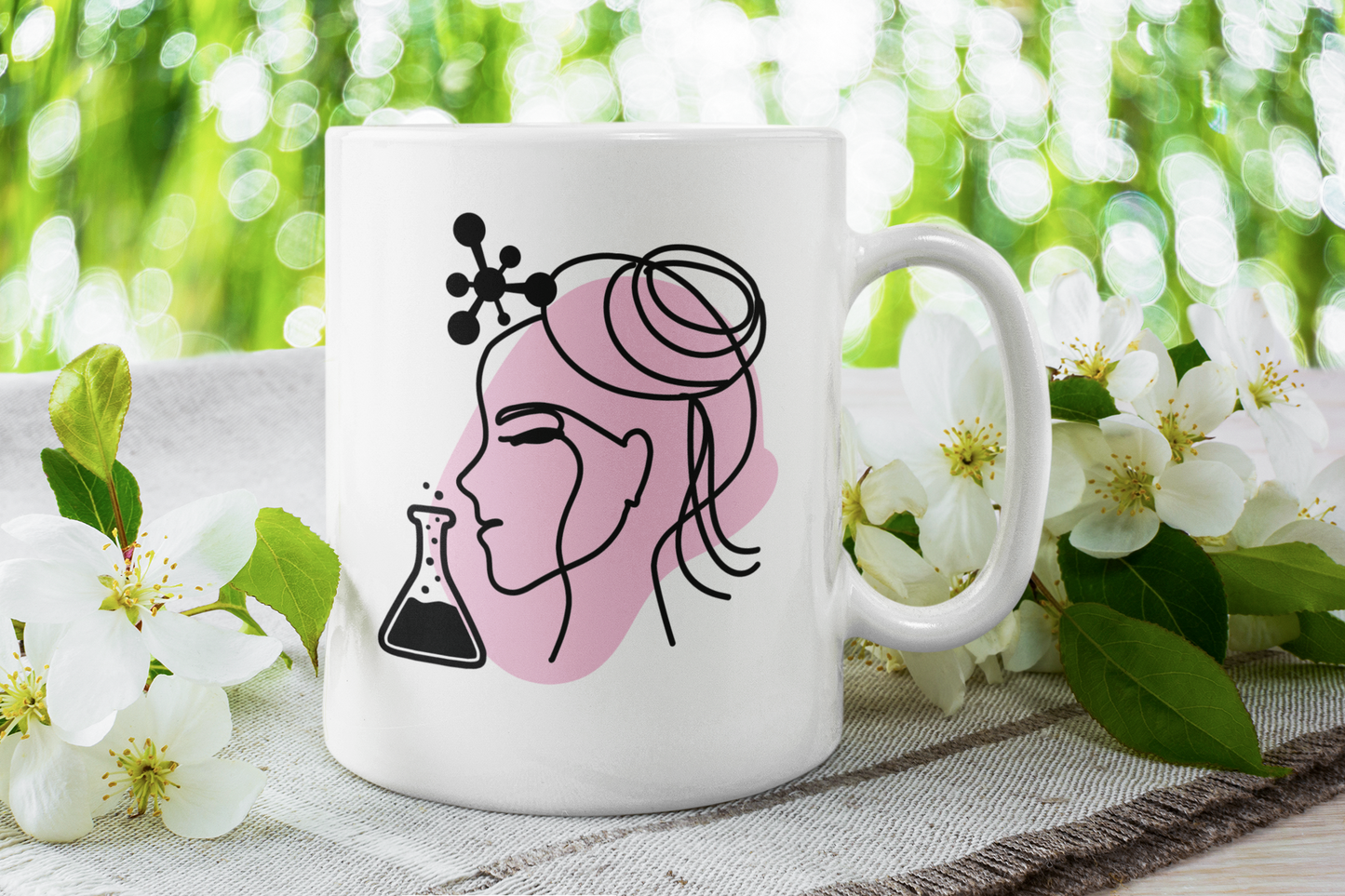 Taza con cita de Marie Curie