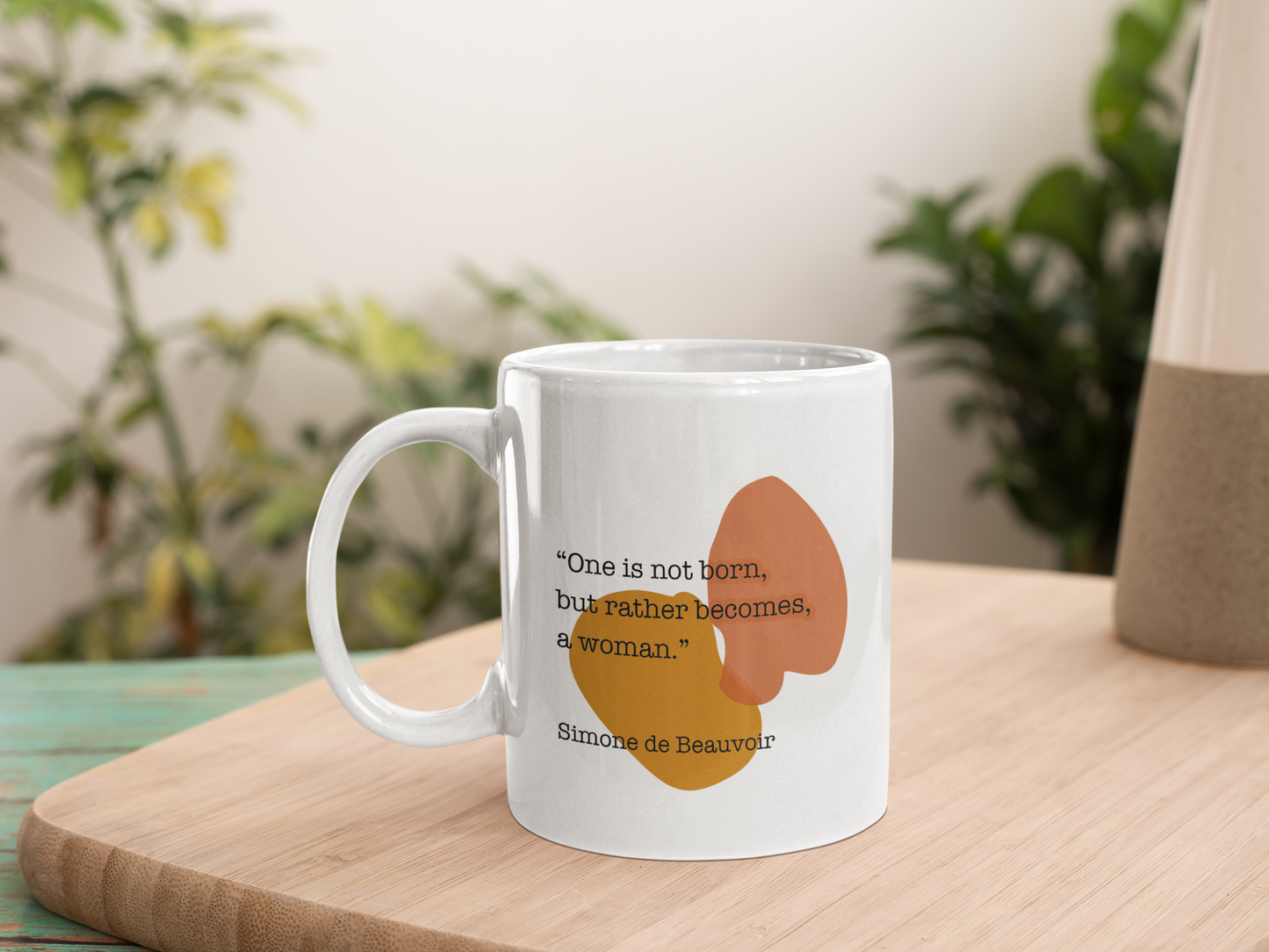 Taza con cita de Simone de Beauvoir