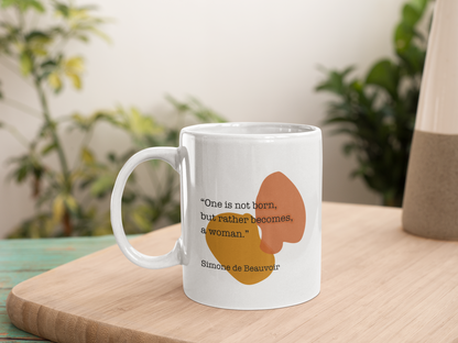 Taza con cita de Simone de Beauvoir