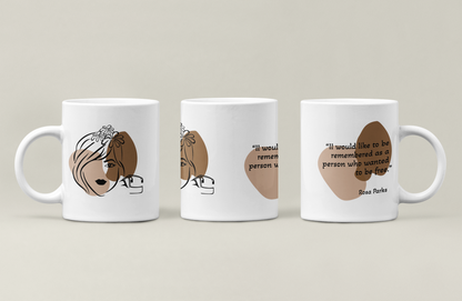 Taza con cita de Rosa Parks