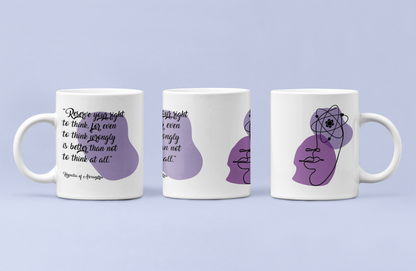 Taza con cita de Hipatia