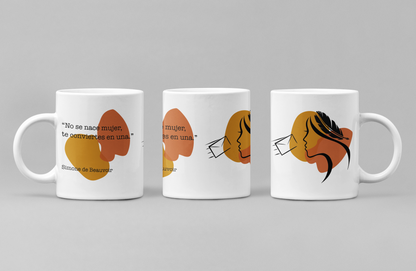 Taza con cita de Simone de Beauvoir