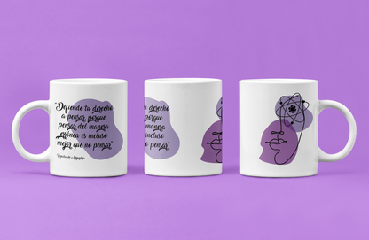 Taza con cita de Hipatia